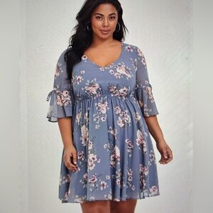 Torrid Blue Chiffon Dress 3